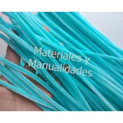 50 Limpia pipas Chelines Gamuzados Aguamarina Azul para muñecos 1