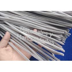 50 Limpia Pipas Cheline Gamuzado Gris para tejido de muñecos 1