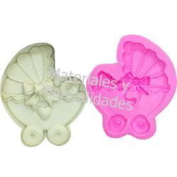 Molde Silicona Cuna Coche de Bebé lazo para Babyshower Fondan 1