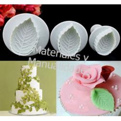 Molde expulsor hojas de rosa modelado en fondant porcelanicrón 1