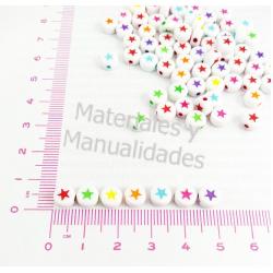 Abalorio bisutería pasante estrellas de colores acrílico 20gr 1