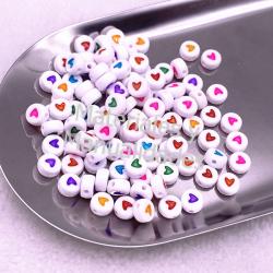 Abalorio para bisutería ensamble acrílico corazón para pulseras  1