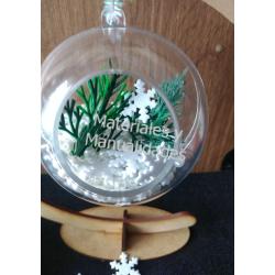 Esferas transparentes 7cm con agujero y base para navidad acríli 1