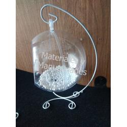 Esferas o burbuja transparentes de 12cm con agujero y base grand 1