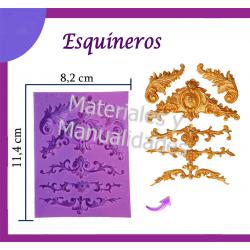 Molde en silicona esquineros x5 para decorar pasta flexible 1