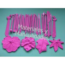 Set hojas nervadoras estecas estiletes bolillos para modelado pa 1