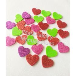 Figuras en goma foamy Eva apliques corazón escolar didacticos 2