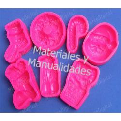 Molde para navidad santa corona caramelo para apliques en porcel 1