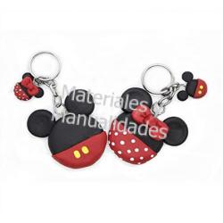 Molde silicona Cara de Mickey y Minnie para llaveros en pasta fr 2