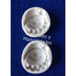 Molde rígido cara de payaso arandela 3cm para porcelanicrón de 2