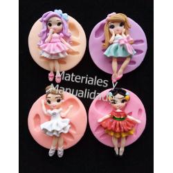 Molde en silicona cuerpo completo de muñeca para porcelanicrón 1