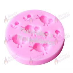 Molde en silicona ovejitas y flores mini para fondant pastel fim 1