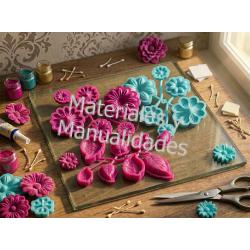 Set moldes flores y Hojas De Rosa flores Moldes Para Foami Fomi 1