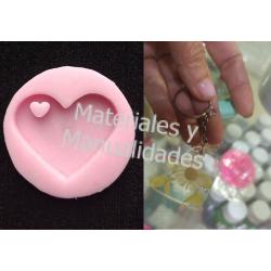 Molde silicona para resina epoxica corazón Llaveros de cristal s 1