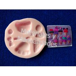 Molde silicona cono helado barquiollo  5cm para fondant 1