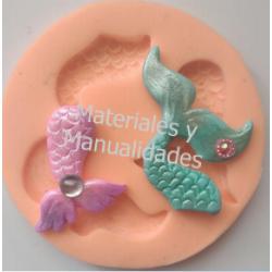 Molde Silicona aleta de sirena para decorar fondant y manualidad 1