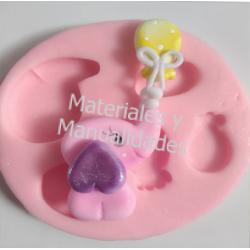 Molde en silicona elefante con globo animales para decorar fonda 1