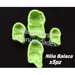 Molde Flexible niña con balaca Para recordatorios de baby shower 1