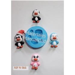 Molde Silicona pingüino de Navidad inyector multifiguras para fo 1