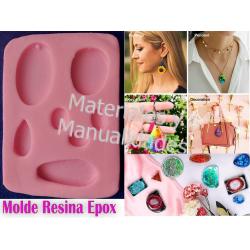 MOLDES SILCIONA PARA RESINA EPOXICA PARA JOPYERIA ARTESANAL GEMAS PIEDRAS  ARETES PENDIENTES DIJES, MATERIALES PARA MANUALIDADES EN MASA FLEXIBLE  FOAMY GOMA EVA PASTILLAJE Y DECORACIÓN DE TORTAS