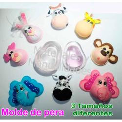 Set Molde Para Foamy Caras de Pera Muñecas Goma Eva x3 1