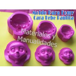 Molde para foami caras x3 muñecas Paulita bebés termoforma plást 1