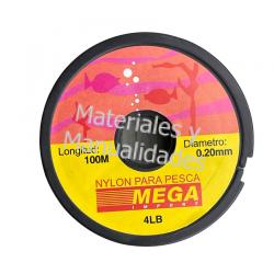 Nylon rígido calibre 4, rollo 100 metros 4Lb de 0.20mm para bisu 1