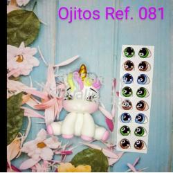 Cartón de Ojos adhesivos de 5mm de relieve 3d sticker 081 1