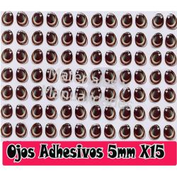 Ojos adhesivos de 5mm con relieve 3d sticker para manualidades 1