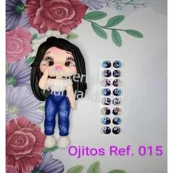 Cartón de Ojos adhesivos #15 de 5mm relieve 3d sticker para muñe 2