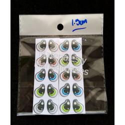 Ojos adhesivos Resinados Giordanos de 1.5cm para muñecos 8pz 1