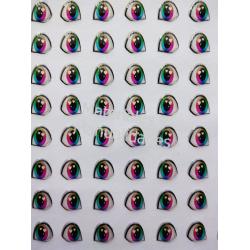 Ojos adhesivos destellantes Multicolor de 6mm por 15pz 1