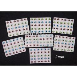 Ojos adhesivos alto relieve 5mm para muñecos 15pz 1