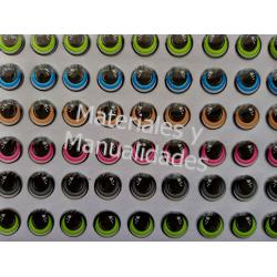 35 Ojos adhesivos sticker de 1cm redondos con corazón para muñec 1