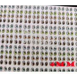 Ojos adhesivos 3d de 4mm para apliques y muñecas en foami tela p 1