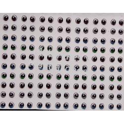 Ojos adhesivos destellante de 5mm para muñecas en pasta fria pap 1