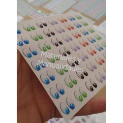 Ojos adhesivos resinados de 1cm para muñecos tela y porcelana 1