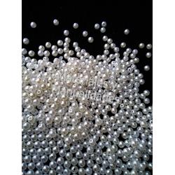 Perla sintética pasante Bola de 3mm blanco perla para enfilar ab 1