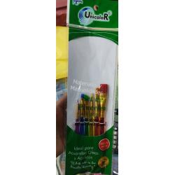 Set Pincel plano angular redondo delineador cabo corto 6pcs 1