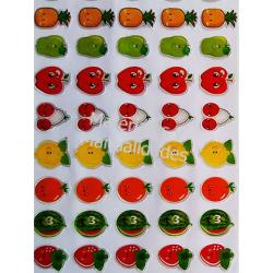 Sticker adhesivo frutas tropicales pines accesorios Apliques 10p 2