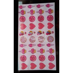 Sticker adhesivo muffin donna globos Aplique Pines 10pz 2