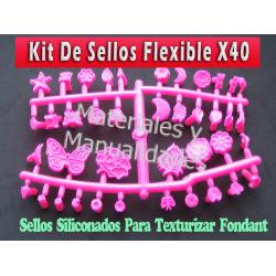 Molde flexible Sellos para para texturizar  pasta de azúcar flex 1