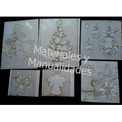 Stencil plantilla Navidad Surtido campana guirnaldas reno árbol 2