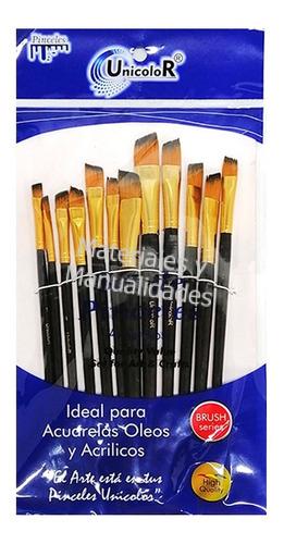 Pinceles sintéticos x12 para artes y manualidades