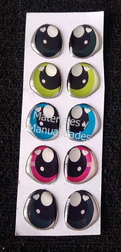 Ojos Adhesivos Diseños Surtidos Resinados