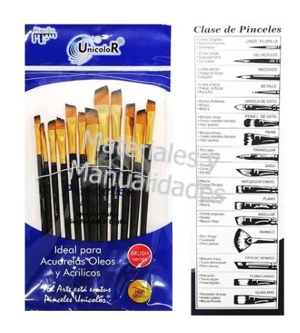 Pincel sintetico punta quemada para artes y manualidad
