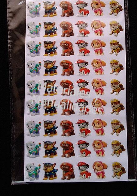 Accesorios sticker perros, mascotas paw patrol placas paw patrol Resinados 3D