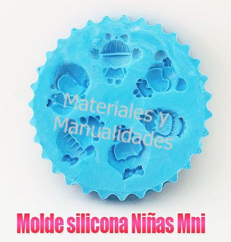 Molde Silicona Niñas mini para decoración aretes