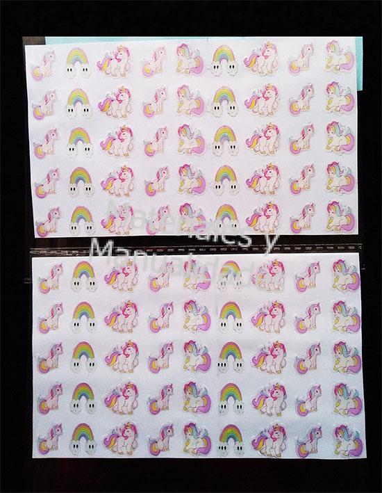 Sticker adhesivos decorativos infantiles caballo ponny unicornios y arcoiris