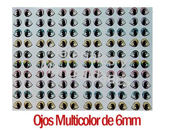 Nuevos Ojos Adhesivos Multicolor de 6mm 